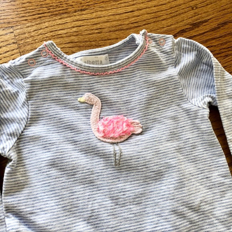 Albetta Crochet Flamingo Babygrow