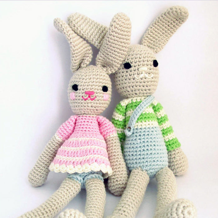 Attic Textiles Organic Hand Crochet Girl Bunny (Pink)