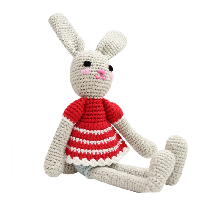 Attic Textiles Organic Hand Crochet Girl Bunny (Red)