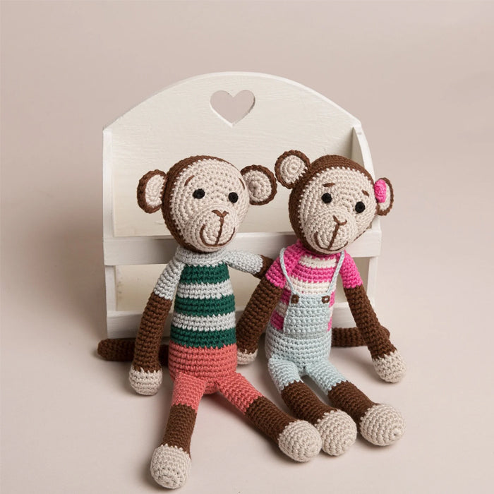 Attic Textiles Organic Hand Crochet Monkey (Girl)