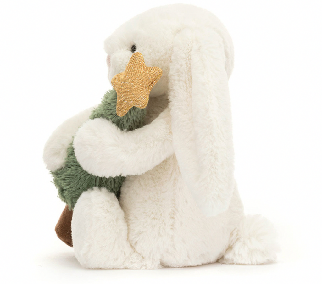 Jellycat Bashful Bunny with Christmas Tree