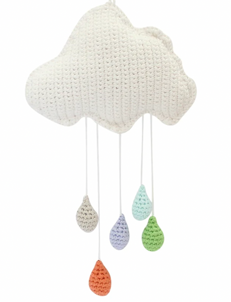 Crochet Cloud and Raindrops