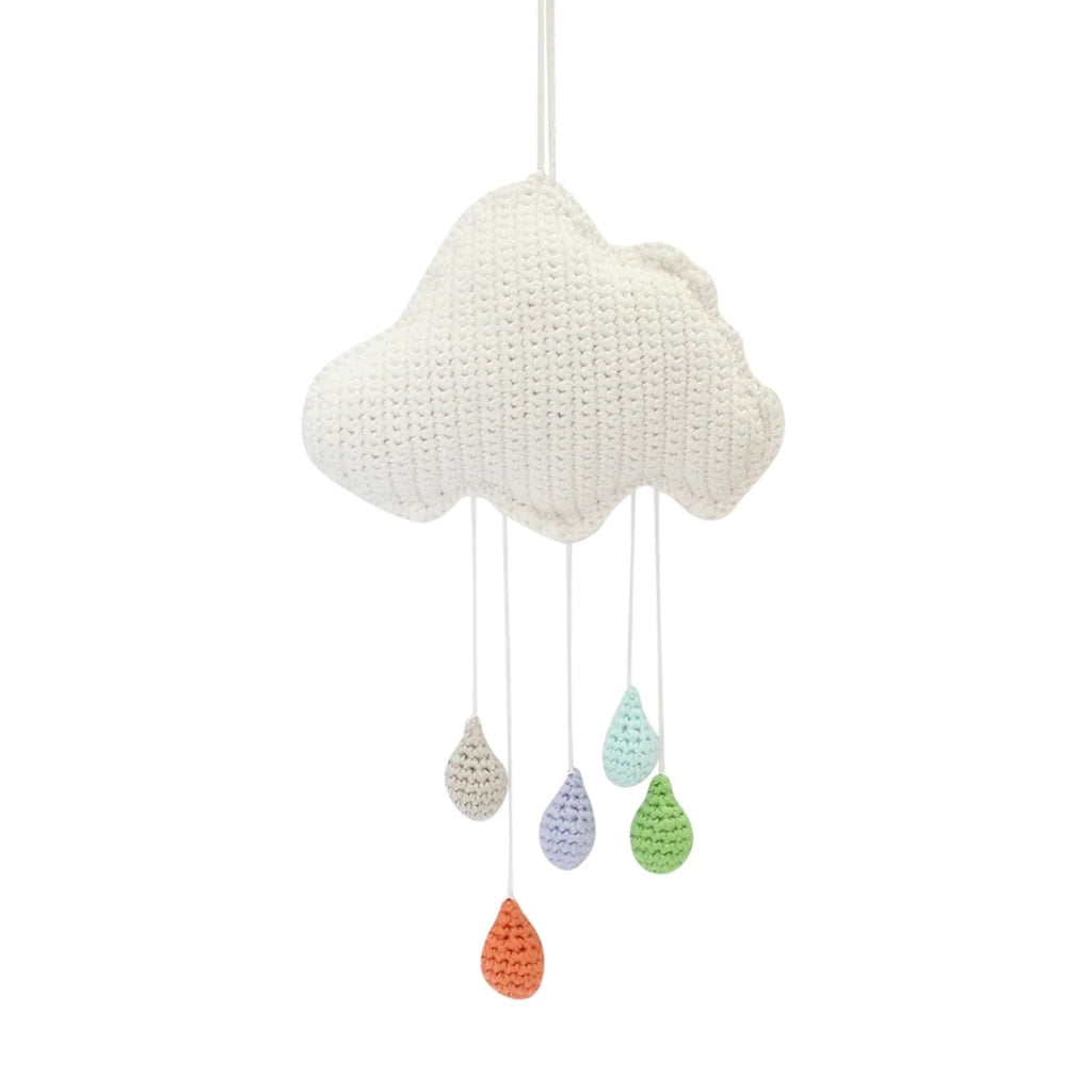 Crochet Cloud and Raindrops