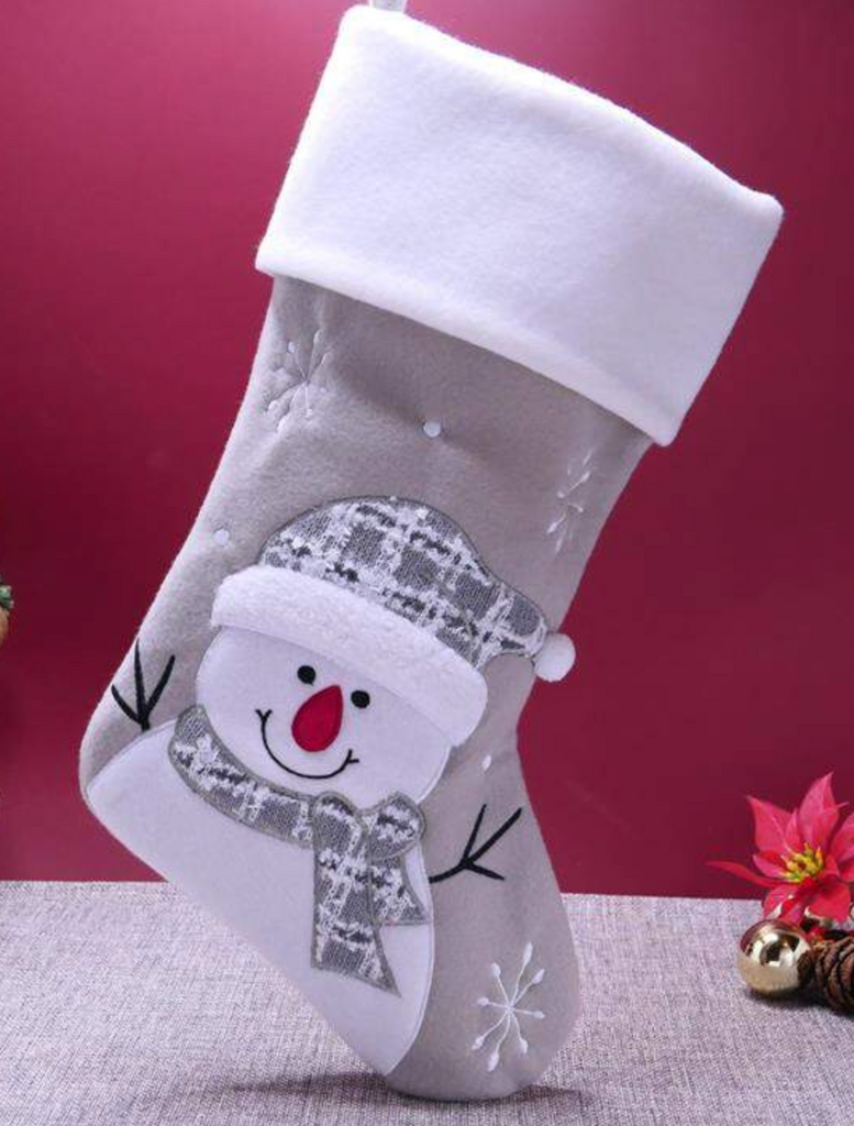 Snowman Stocking Fluffy Hat & Scarf - Personalised