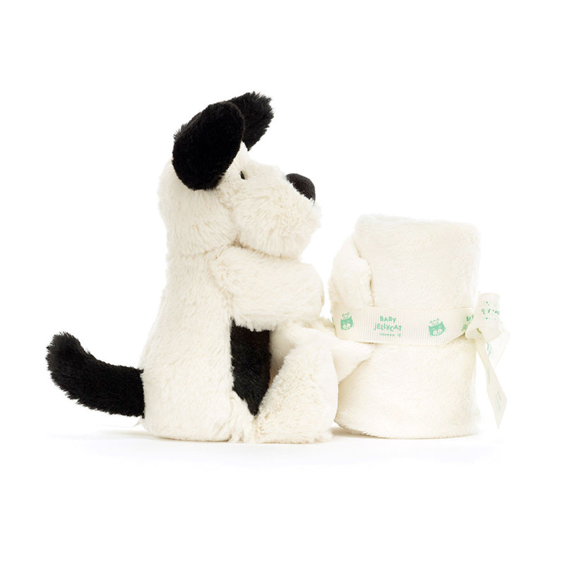 Jellycat Bashful Black & Cream Puppy Soother - Personalised