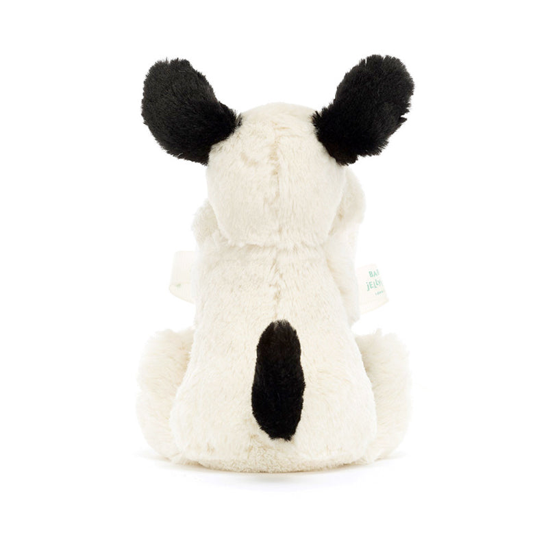 Jellycat Bashful Black & Cream Puppy Soother - Personalised