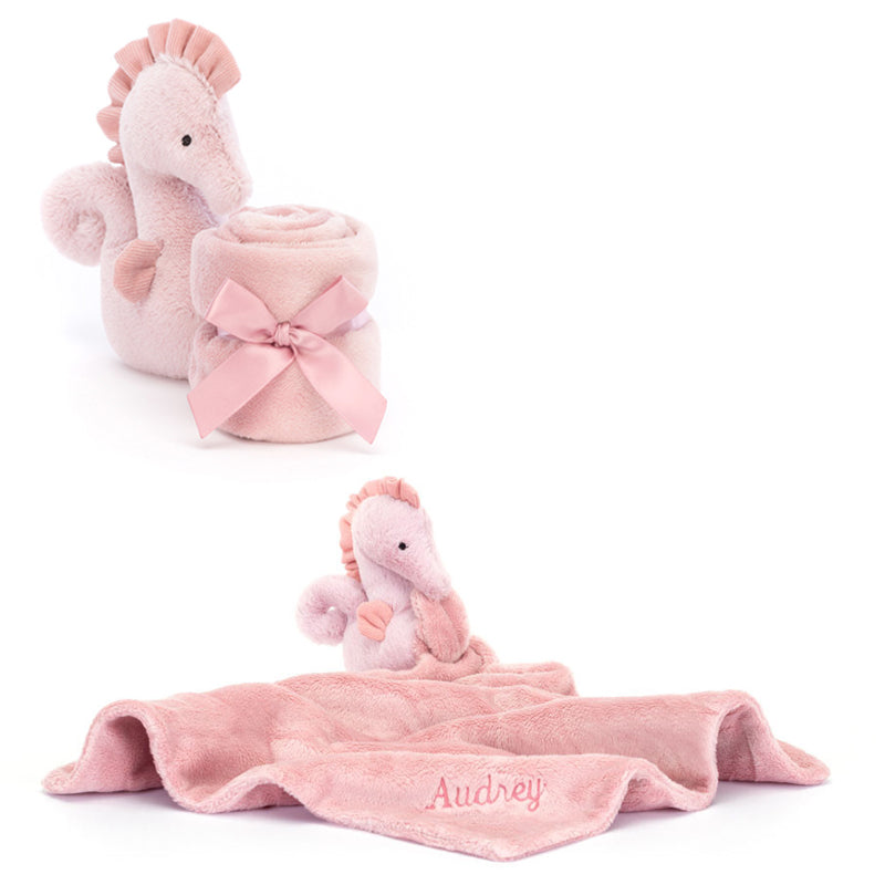 Jellycat Seahorse Personalised Baby Comfort Blanket