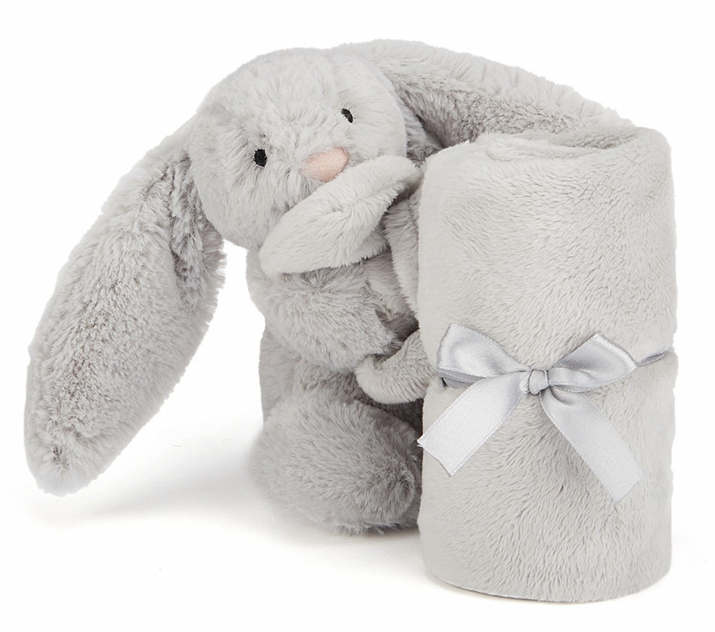 Jellycat Bashful Bunny Soother, Silver - Personalised