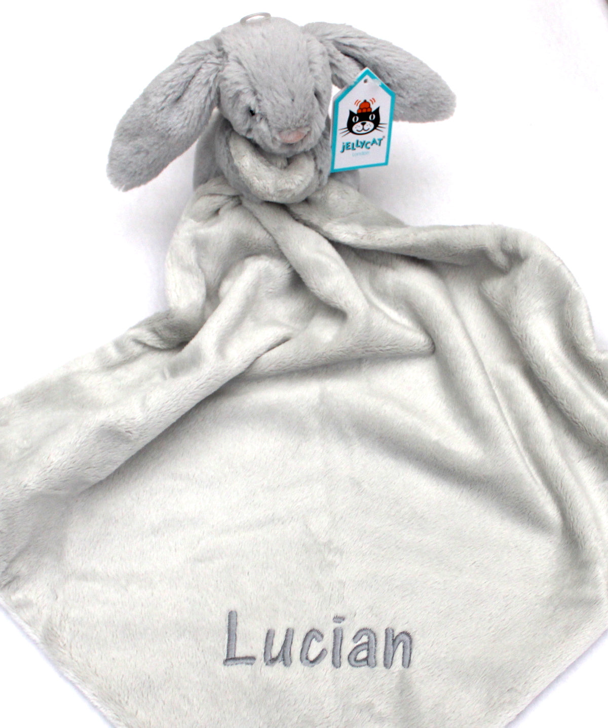 Jellycat Bashful Bunny Soother, Silver - Personalised