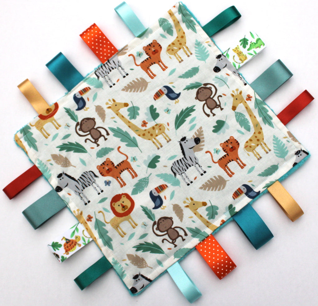 Jungle Animals Taggy Comforter - Personalised