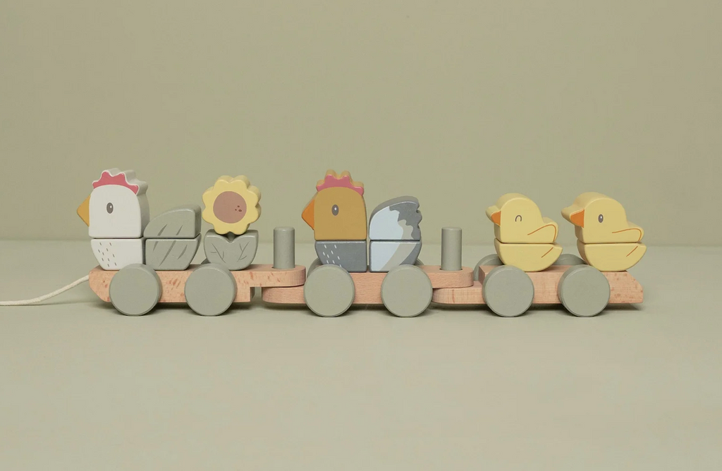 Little Dutch Stacking Train FSC - Little Farm Chicken