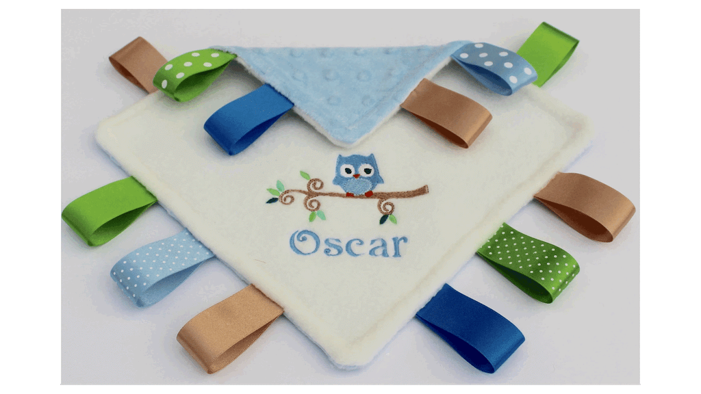 Owl Taggy Comforter Personalised