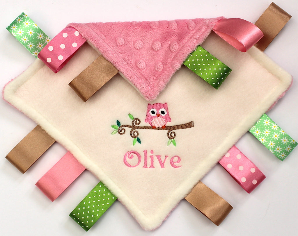 Owl Taggy Comforter Personalised