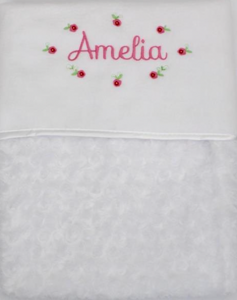 Rose Swirl Baby Blanket - Personalised