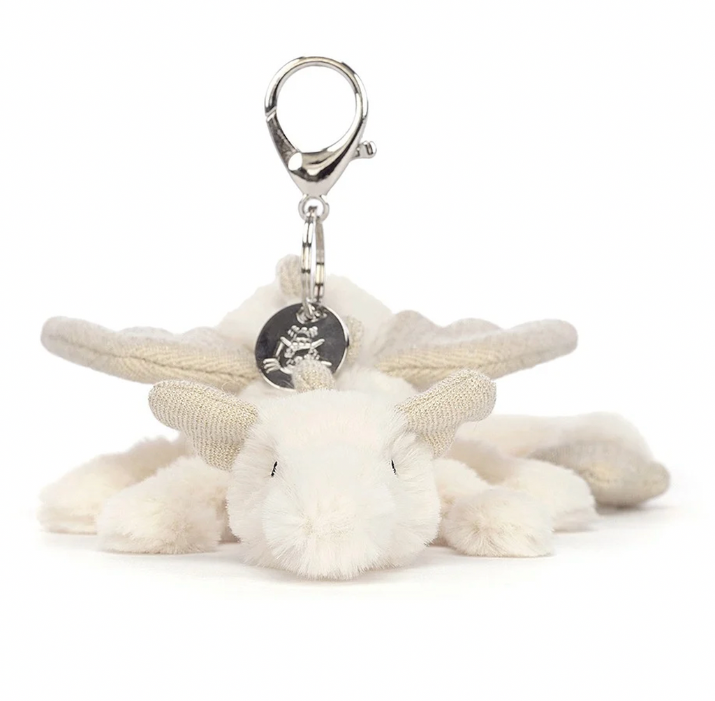 Jellycat Snow Dragon Bag Charm