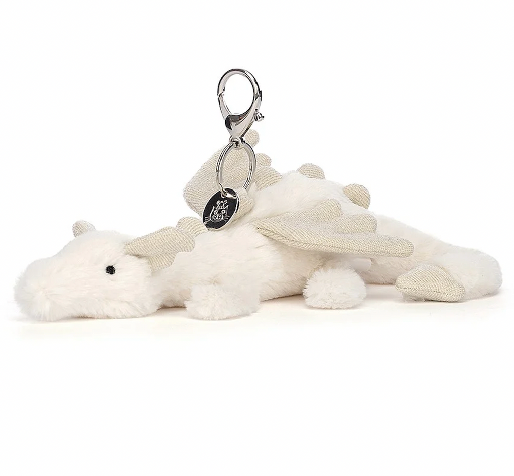 Jellycat Snow Dragon Bag Charm