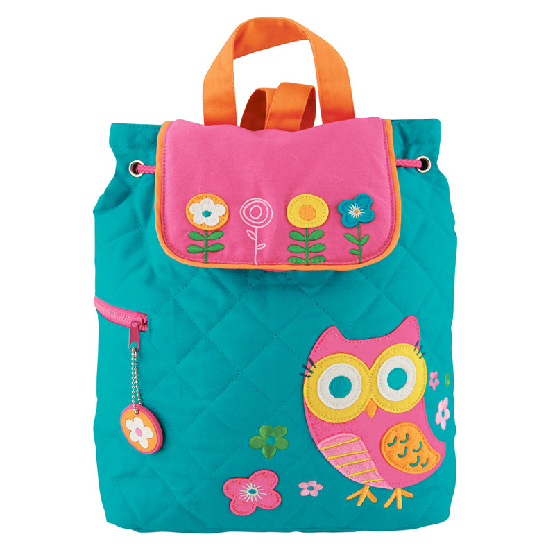 Stephen Joseph Teal Owl Quilted Backpack