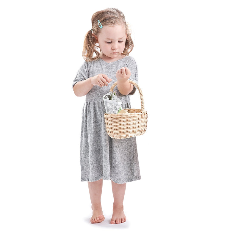 Tender Leaf Toys Wicker Shopping Basket