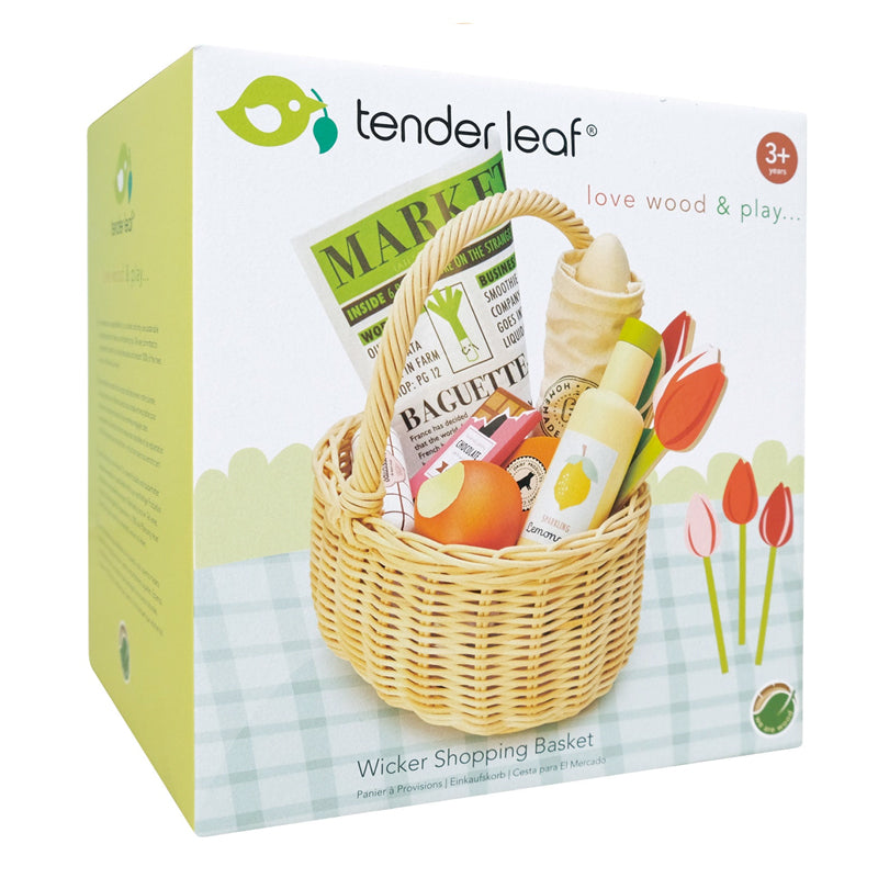 Tender Leaf Toys Wicker Shopping Basket