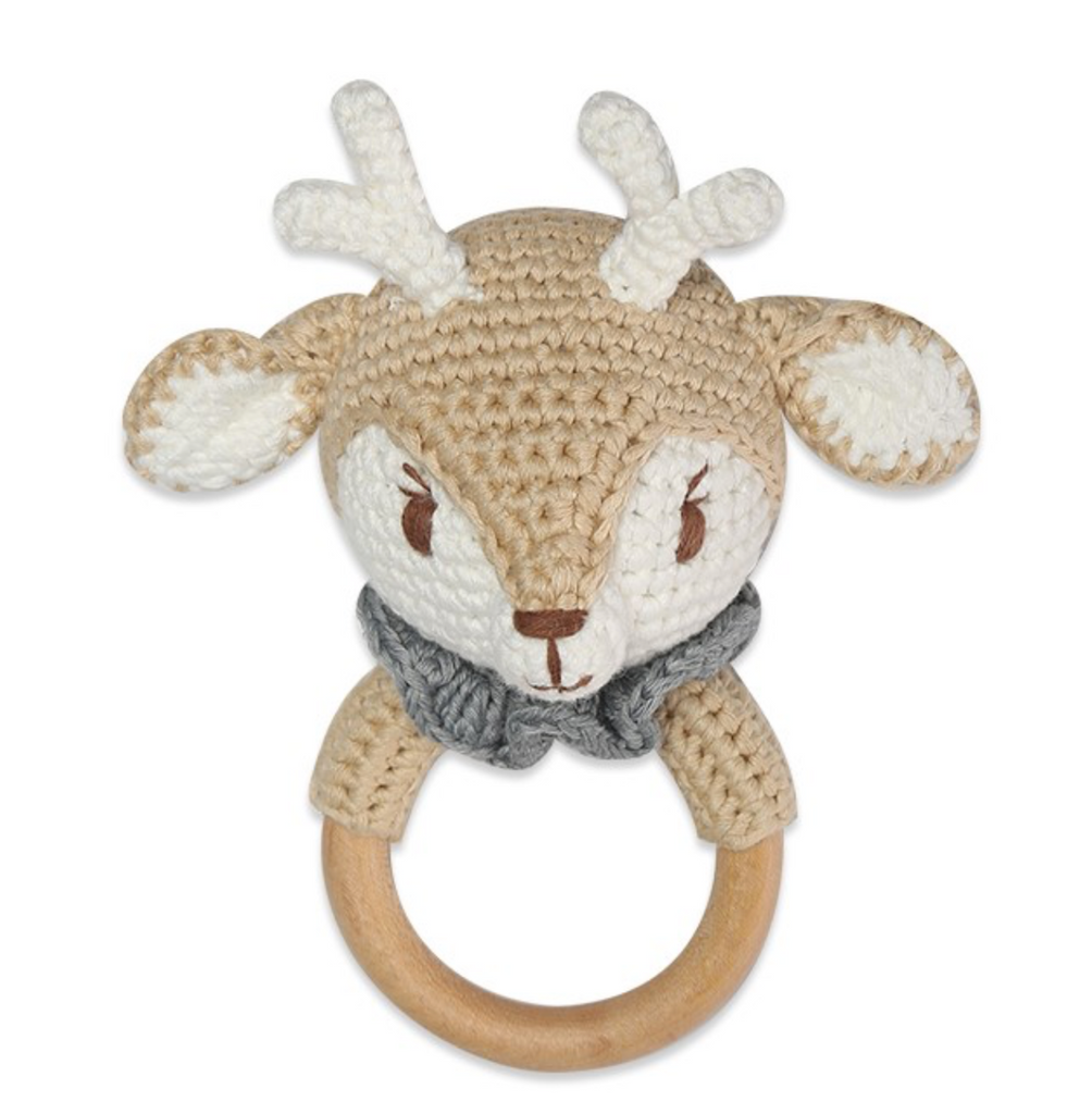 Crochet Reindeer Ring Rattle