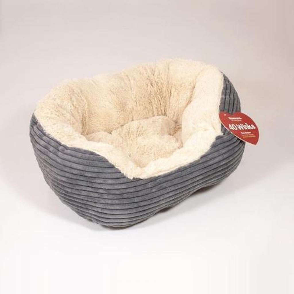 Grey Jumbo Cord/Plush Pet Bed