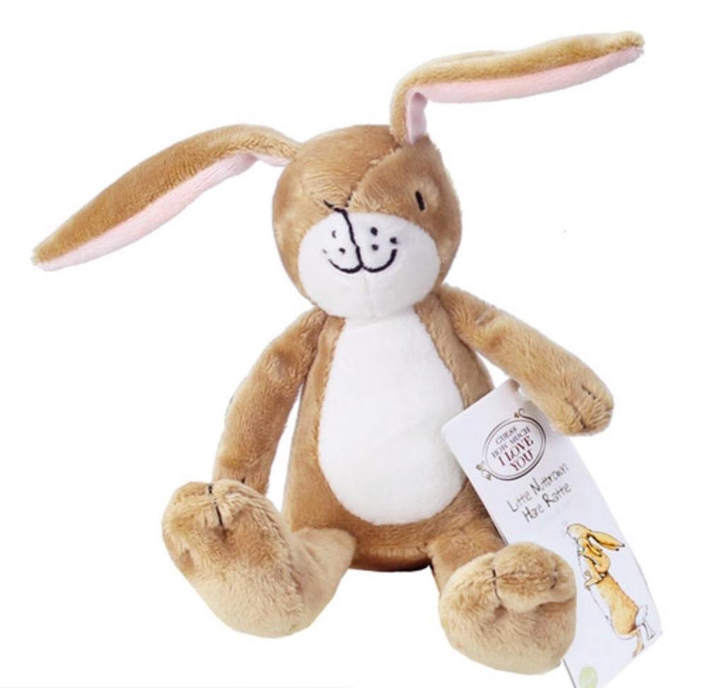 Nutbrown Hare Rattle by Rainbow Designs with beautiful long ears and white tummy with arms open for a big hug