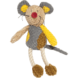 Rosewood Mr Twister Molly Mouse Dog Toy with yellow ears and rope legs