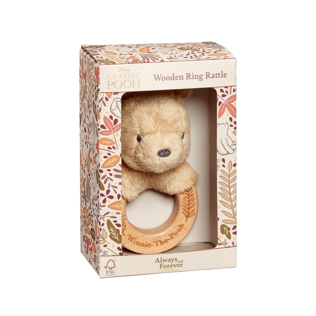 Pooh Always and Forever Wooden Ring Rattle