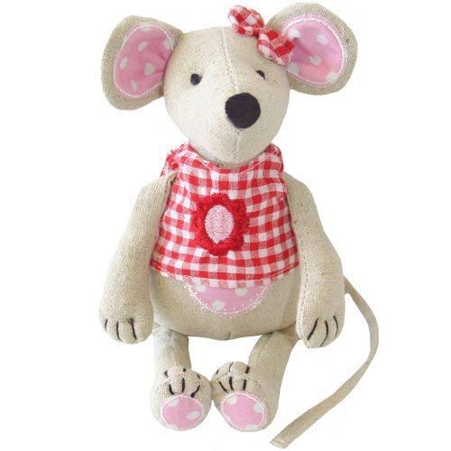 Powell Craft mouse with red gingham top and bow tie with big ears and long thin tail