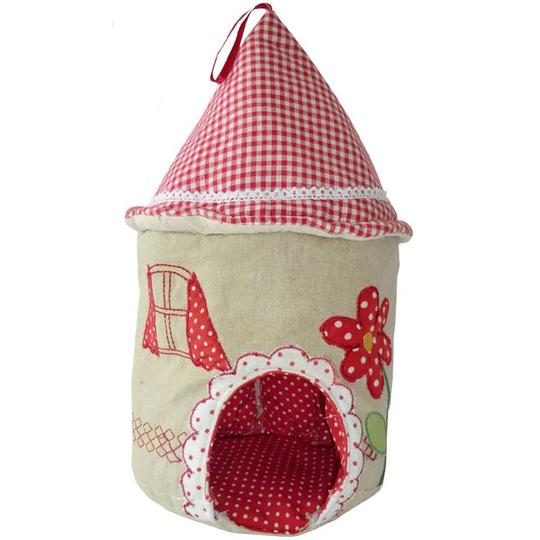 Powell Craft Mouse House with red embroidery and round entrance doorway Beautiful Christmas gift