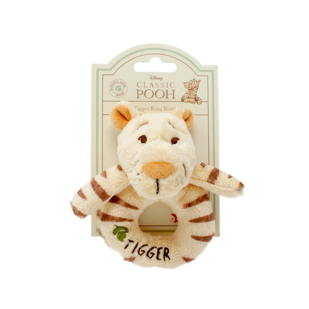 Hundred Acre Wood Tigger Ring Rattle for Christenings 