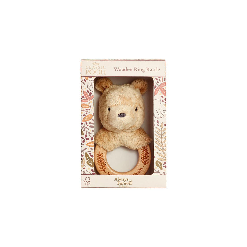 Pooh Always and Forever Wooden Ring Rattle