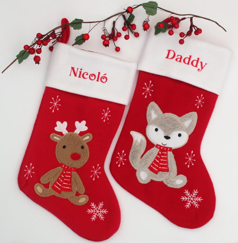 Reindeer Deluxe Christmas Stocking - Personalised