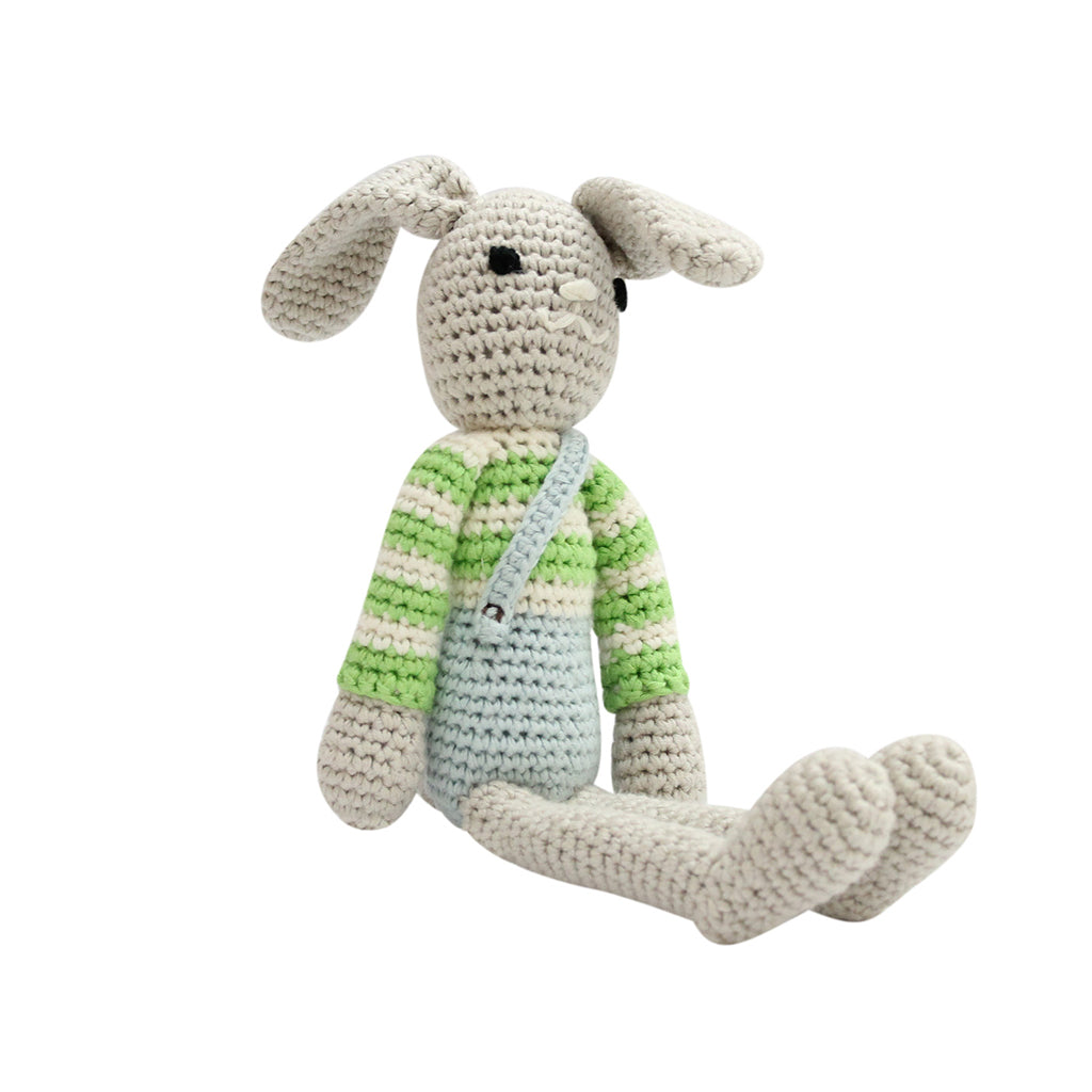 Attic Textiles Hand crocheted beautiful green boy bunny rabbit.