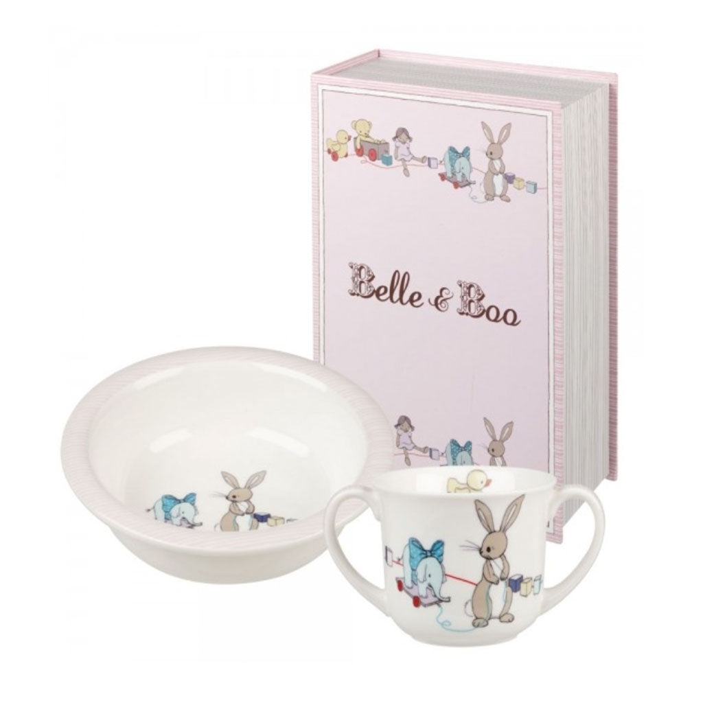 Boo & Friends is a  2 piece 100% Fine China breakfast which has a Poppet Mug & Munchkin Porringer