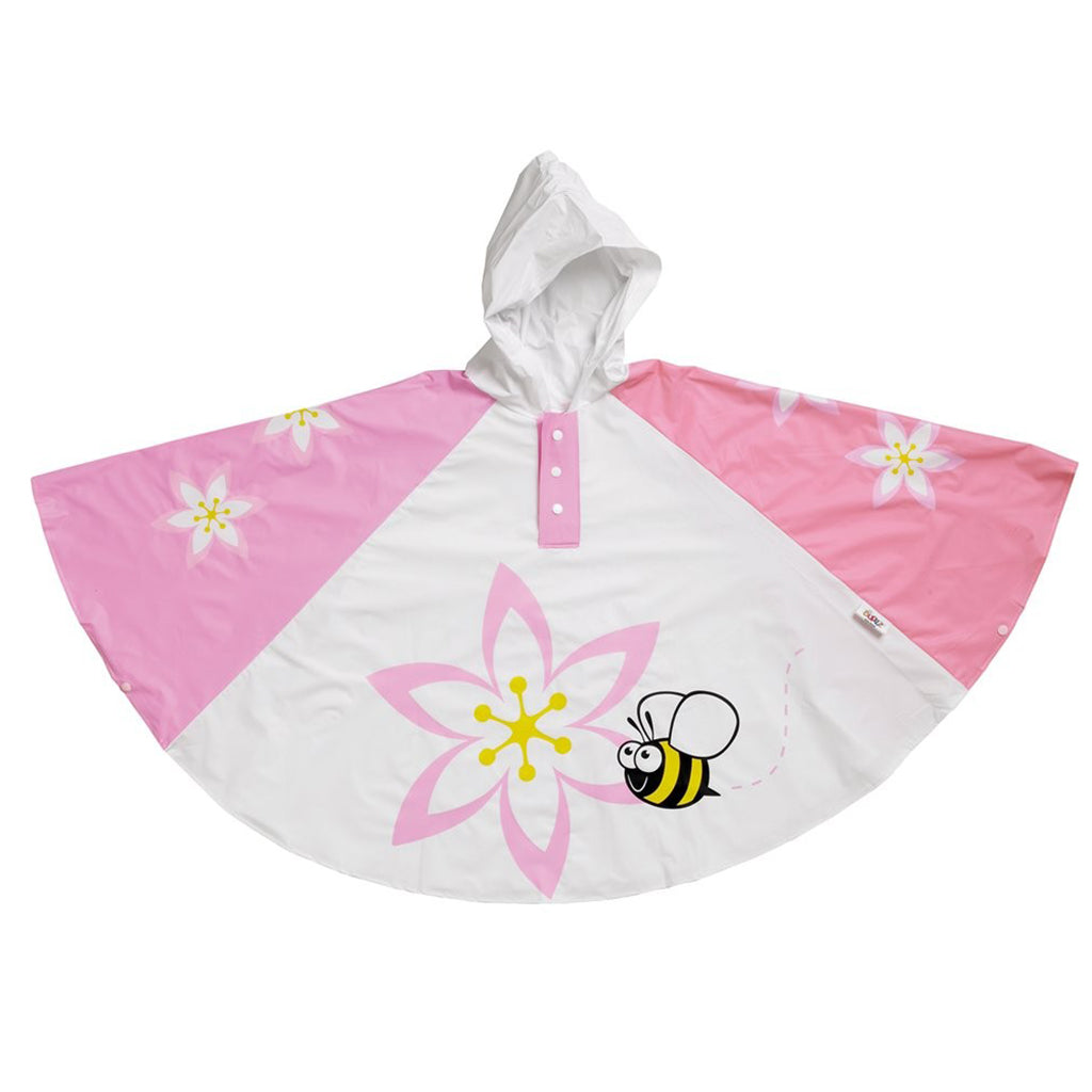 A great Orchid Poncho for wet weather with a lively bee flying about