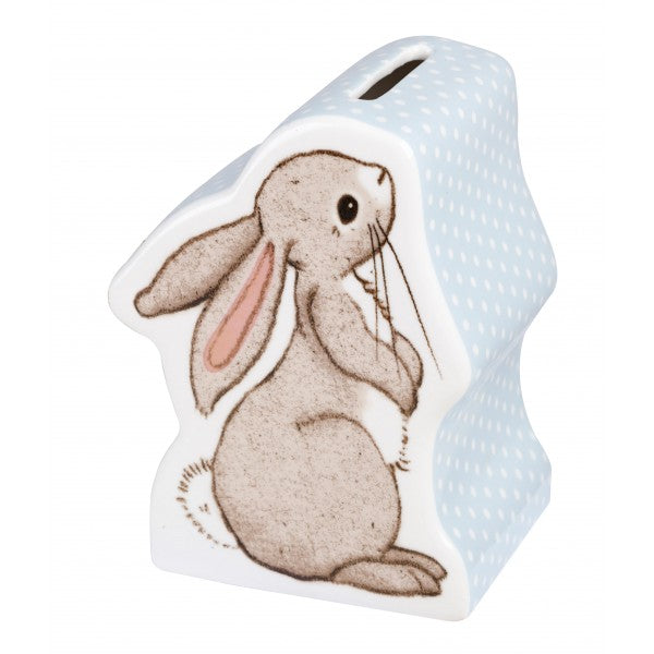 On its own a 100% fine china money box in the shape of a favourite bunny, Boo.