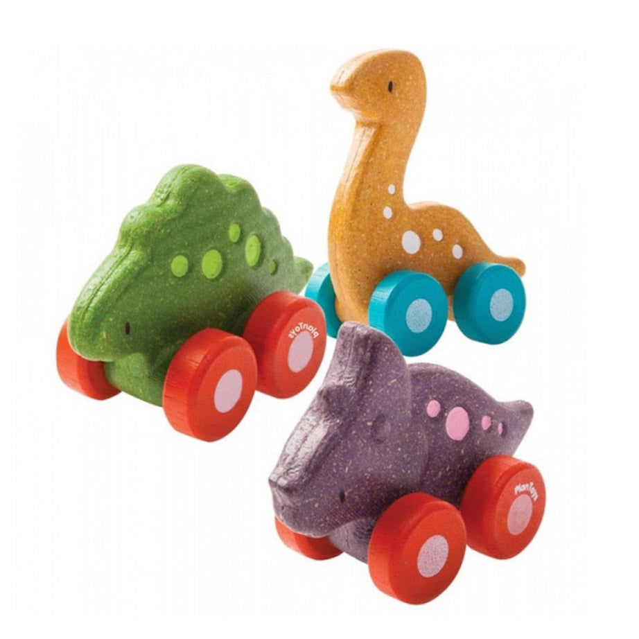 Plan Toys Dino Car Rex eco friendly toy for children. With two more Dino cars