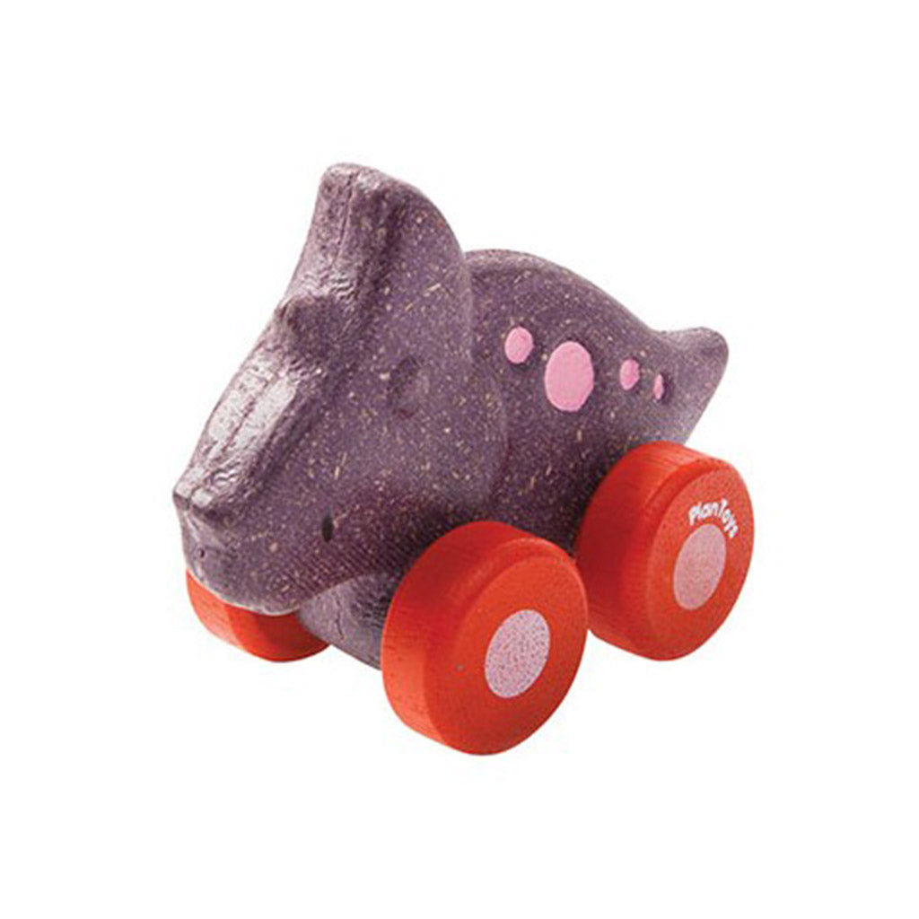 Purple with red wheels Plan Toys Dino Car eco friendly Toy for children