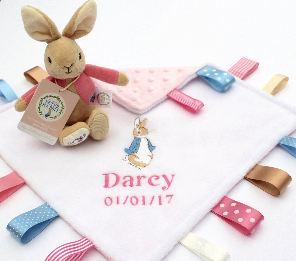 Peter Rabbit Taggy with a Flopsy Bunny Soft Toy Rattle