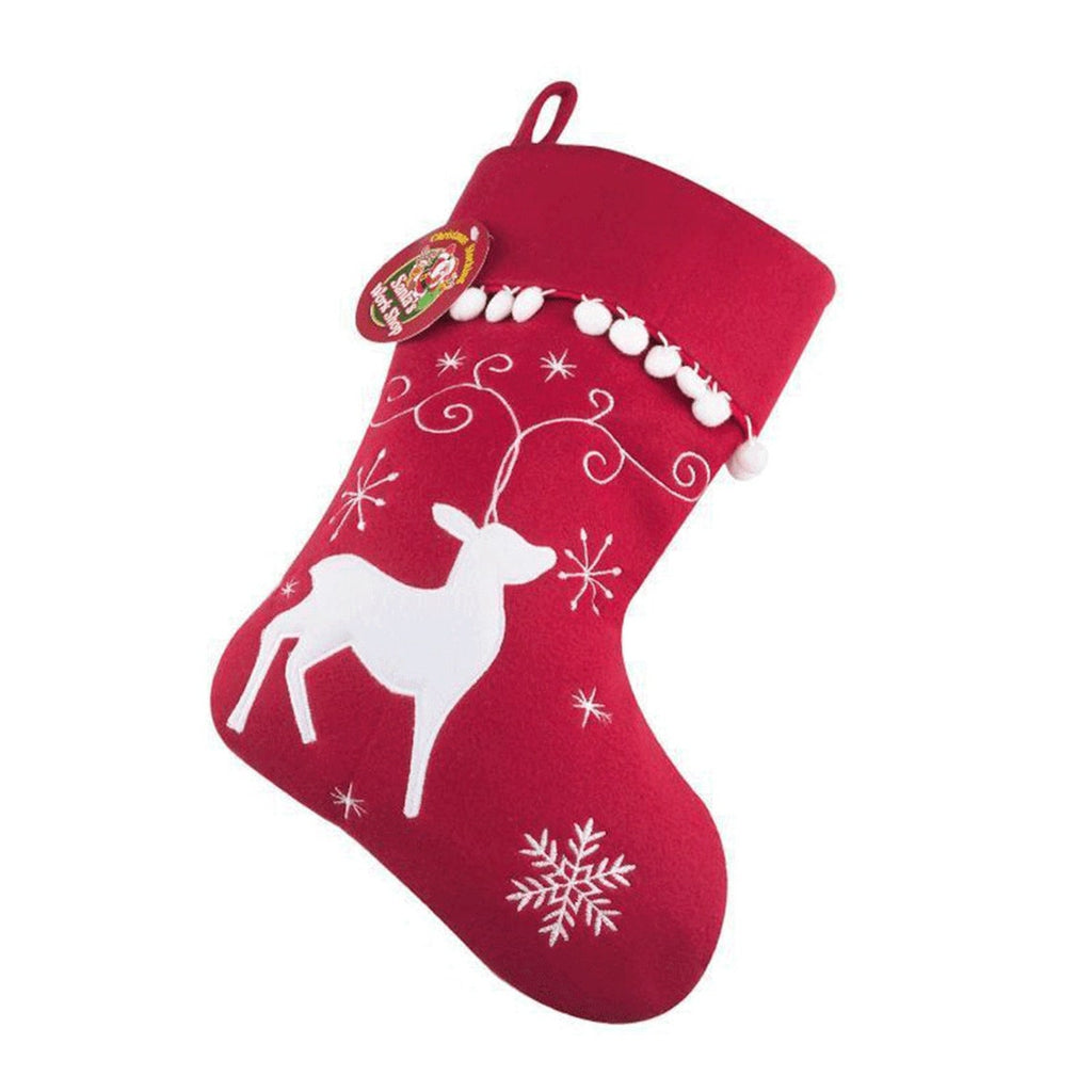 Nordic Reindeer Bobble Christmas Stocking - Personalised