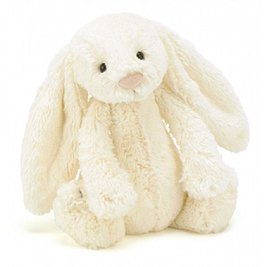 Jellycat Bashful Cream Bunny 28cm toy is the perfect cuddly gift for children at Christmas Birthday