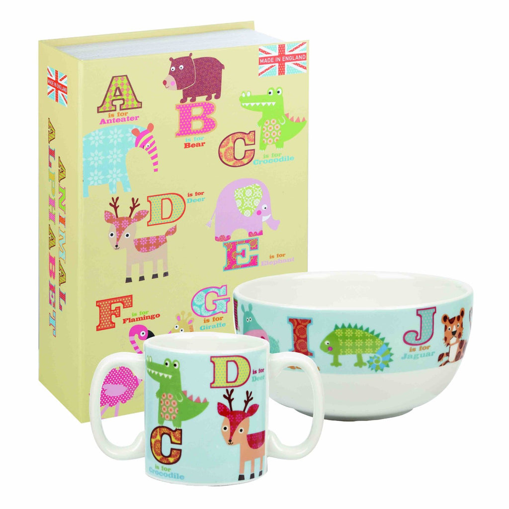 A lovely gift for a baby or toddler.  This set consists of a blue earthenware bowl and a two handled mug - perfect for little hands.