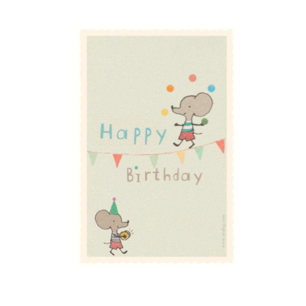 Maileg Joggler Mouse Birthday Card 13cm is perfect for a quirky unusual party gift