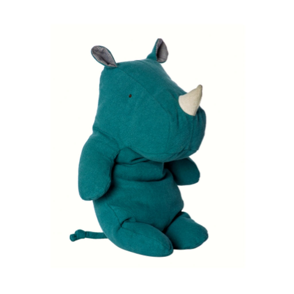 Maileg Safari Friends Large Rhino Petrol 36cm is an awesome quirky gift toy for Christmas Birthday