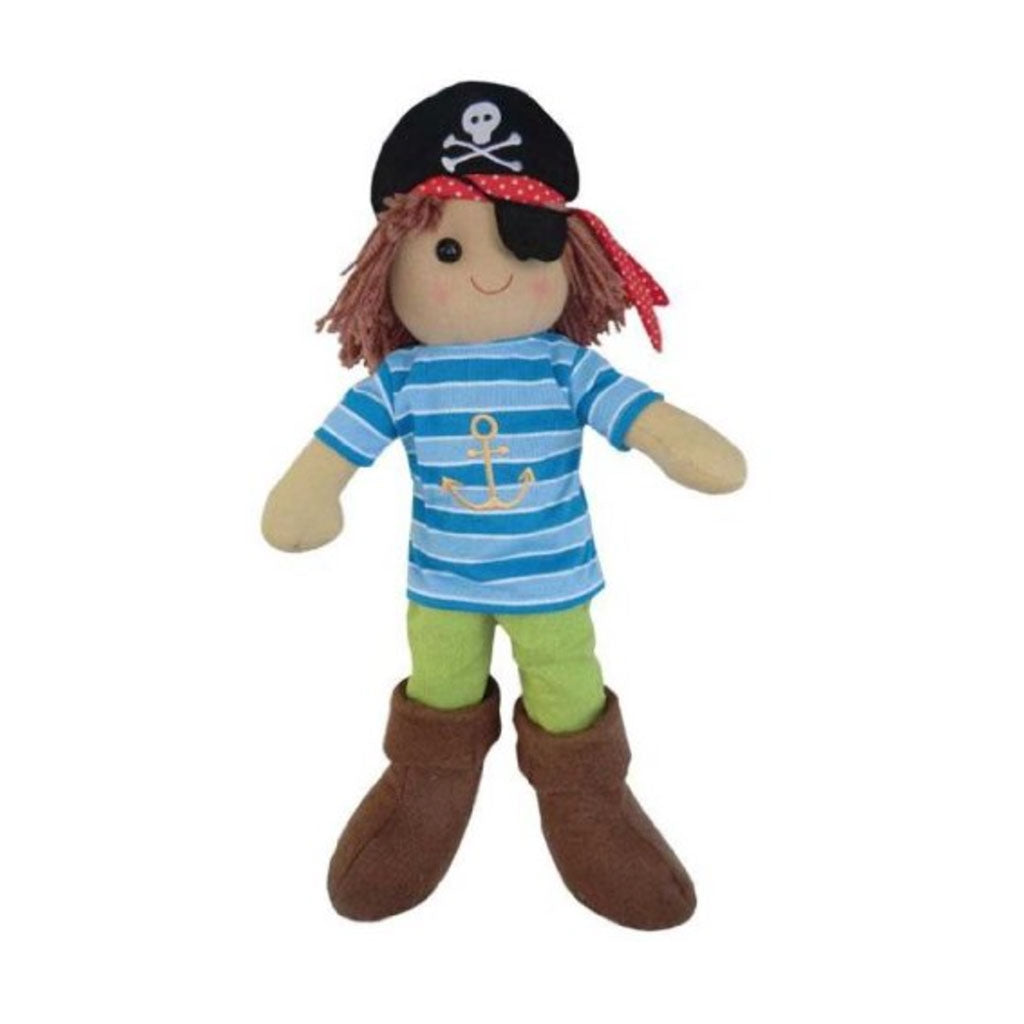 Pirate Rag Doll 40cm. with blue stripped shirt and green pants