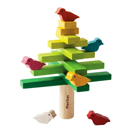 Plan Toys Balancing Tree is a 15cm Wooden Colorful Gift with birds, branches and trunk for Christmas and Birthdays