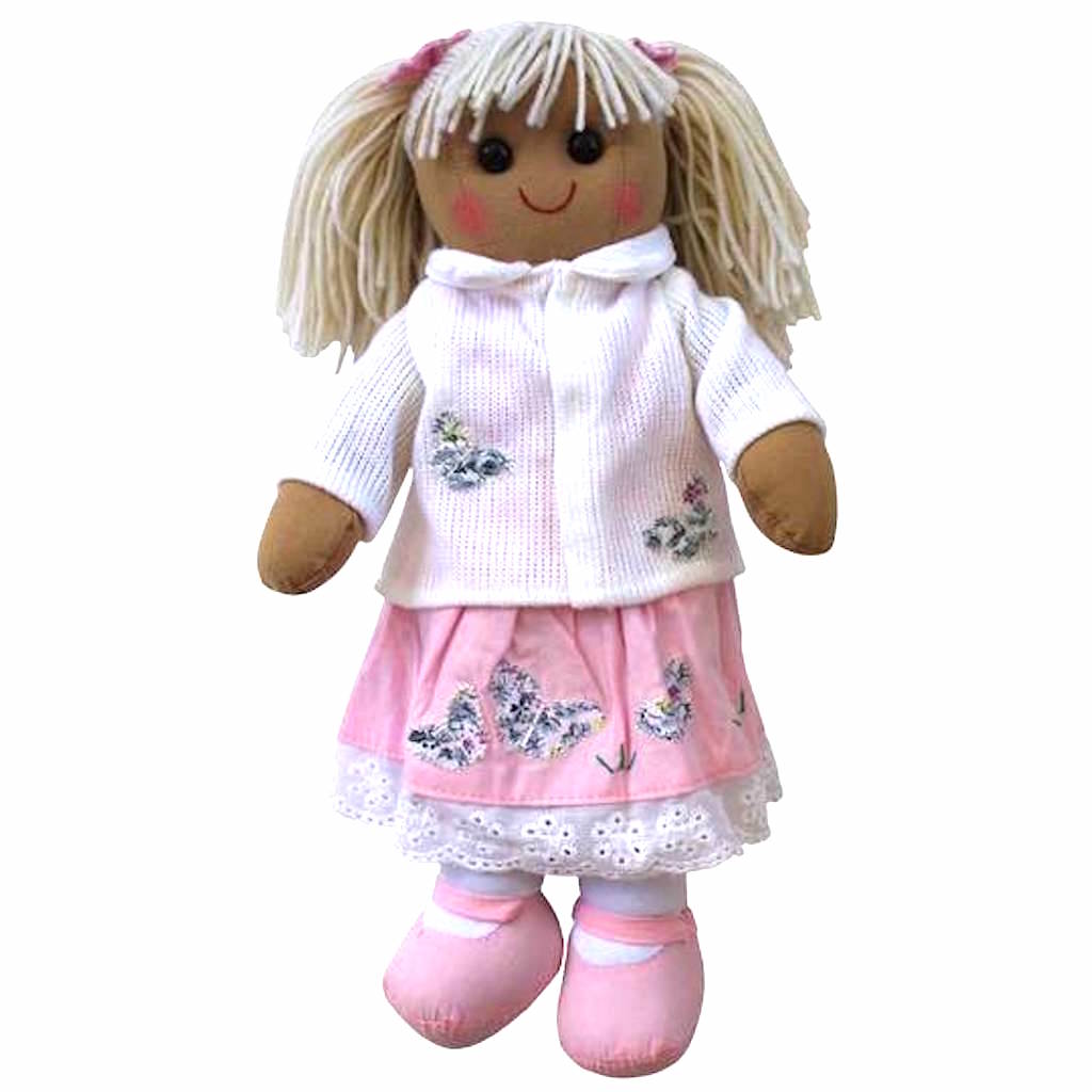 Rag Doll with Pretty White Cardigan - 40cm