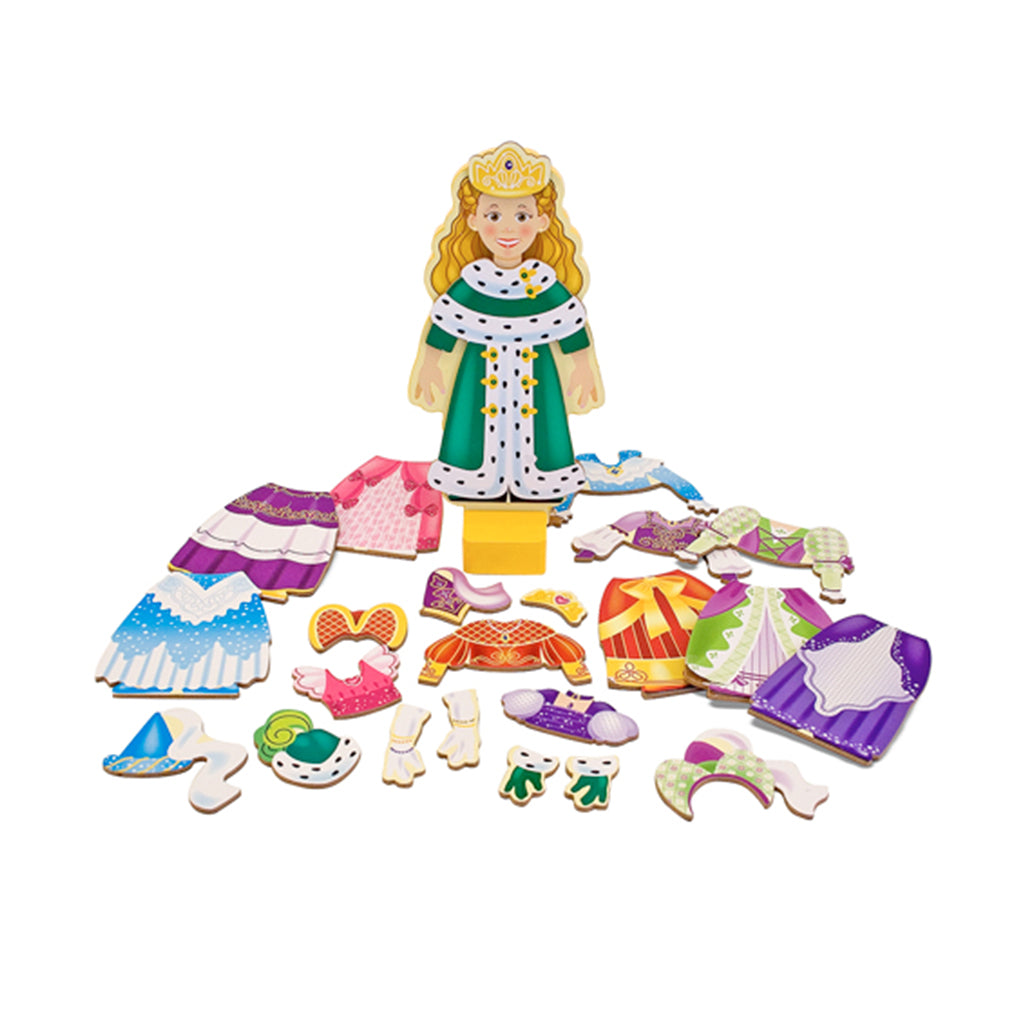 melissa and doug girls birthday gift princess elise wooden doll with colouful beautiful magnetic outfits