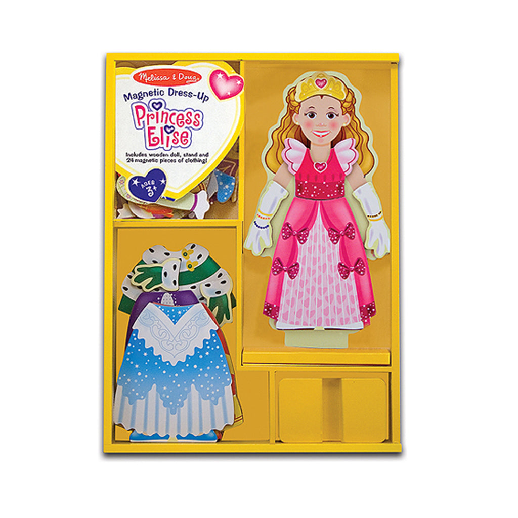 melissa and doug childs gift princess elise wooden doll with colouful magnetic dresses